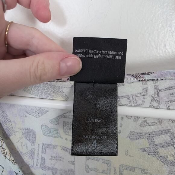 Harry Potter Watercolor Pastel Marauder's Map Babydoll Mini Dress Size 4X - Picture 7 of 12